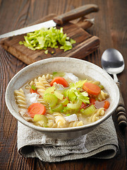 Image showing chicken and vegetable soup