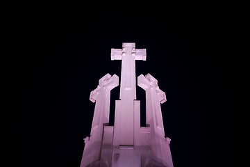 Image showing Crosses in the night