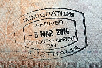 Image showing Australian Passport Stamp