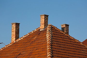 Image showing Chimnies on a house