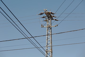 Image showing electric line columns