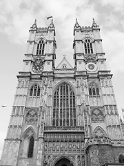 Image showing Black and white Westminster Abbey in London