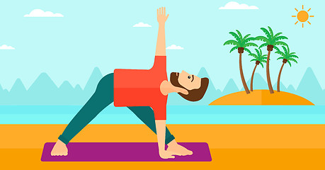 Image showing Man practicing yoga.