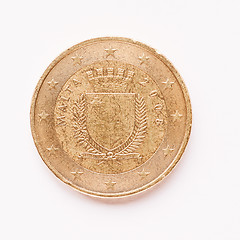 Image showing  Maltese 50 cent coin vintage