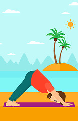 Image showing Man practicing yoga.