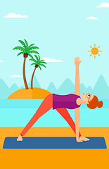 Image showing Woman practicing yoga.