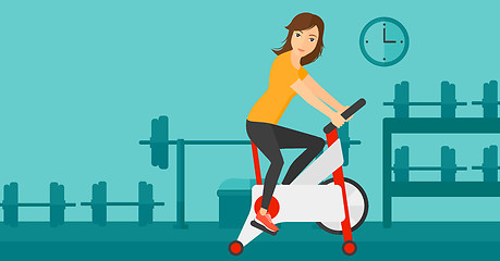 Image showing Woman doing cycling exercise.