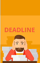 Image showing Man having problem with deadline.