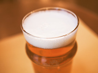 Image showing Retro looking Pint of British ale beer