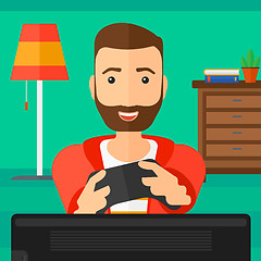 Image showing Man playing video game.