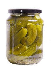 Image showing Pickles in a bottle