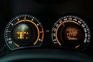 Image showing Speedometer car dashboard