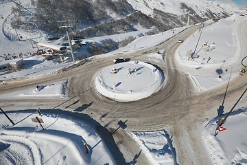 Image showing Roundabout in winter