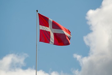 Image showing Danish Flag In The Wind