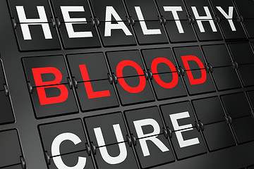 Image showing Medicine concept: Blood on airport board background