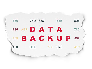 Image showing Data concept: Data Backup on Torn Paper background