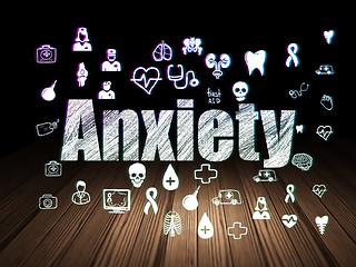 Image showing Health concept: Anxiety in grunge dark room