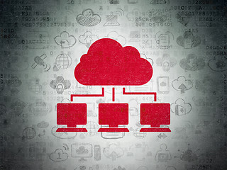 Image showing Cloud computing concept: Cloud Network on Digital Paper background