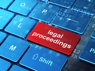 Image showing Law concept: Legal Proceedings on computer keyboard background