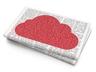 Image showing Cloud networking concept: Cloud on Newspaper background