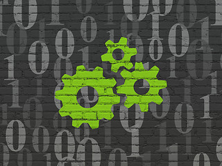 Image showing Finance concept: Gears on wall background