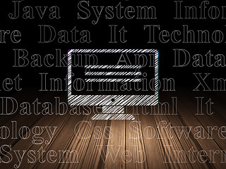 Image showing Software concept: Monitor in grunge dark room