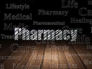 Image showing Health concept: Pharmacy in grunge dark room