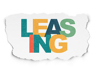 Image showing Business concept: Leasing on Torn Paper background