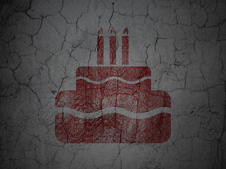 Image showing Entertainment, concept: Cake on grunge wall background