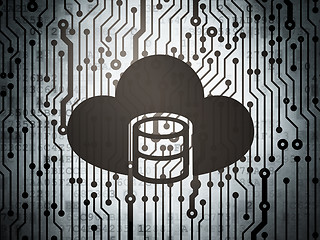 Image showing Database concept: circuit board with Database With Cloud