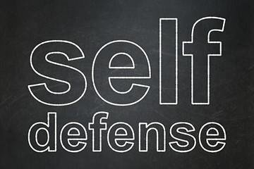 Image showing Privacy concept: Self Defense on chalkboard background