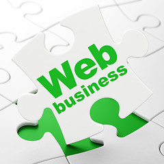 Image showing Web development concept: Web Business on puzzle background