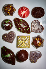 Image showing various chocolates as a background 