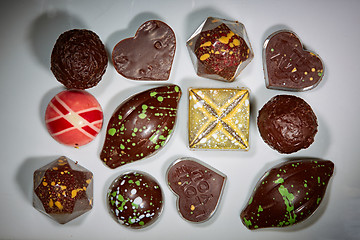 Image showing various chocolates as a background 