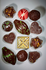 Image showing various chocolates as a background 