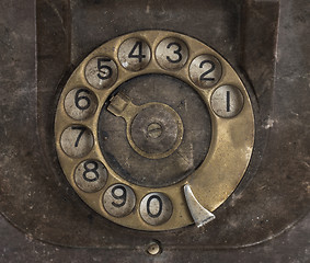 Image showing Closeup of vintage telephone dial