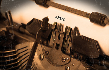 Image showing Old typewriter - April