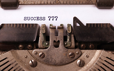 Image showing Vintage typewriter - Success