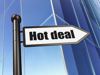 Image showing Business concept: sign Hot Deal on Building background