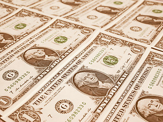 Image showing  Dollar notes 1 Dollar vintage