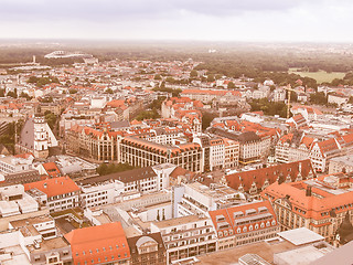 Image showing Leipzig aerial view vintage