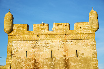 Image showing  brick in old construction  o    the tower near 