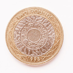 Image showing  UK 2 Pounds coin vintage