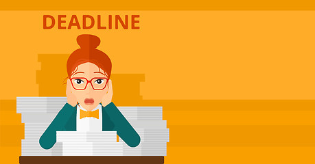 Image showing Woman having problem with deadline.