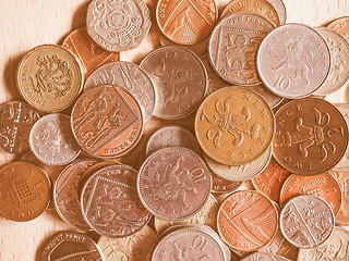 Image showing  Pound coins vintage