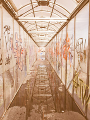 Image showing  Bridge with graffiti vintage