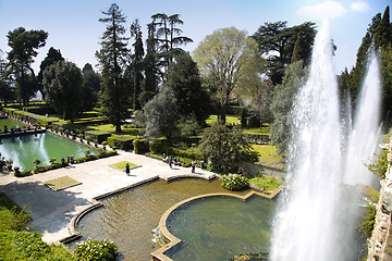 Image showing TIVOLI, ITALY - APRIL 10, 2015: Tourists visiting Fountain of Ne