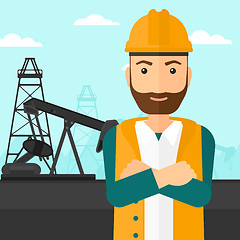 Image showing Cnfident oil worker.