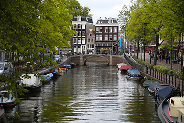 Image showing AMSTERDAM, THE NETHERLANDS - AUGUST 18, 2015: View on Prinsengra