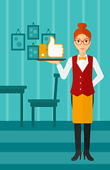 Image showing Waitress with like button.